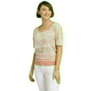 Prana Lurie Women's Extra Small Orange Cream Scoop Neck Short Sleeve Tee